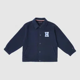 Tommy Hilfiger Boys Spread Collar Typography Printed Pure Cotton Tailored Jacket-picture-18