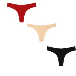 ORLIZEA Pack of 3 Women Low-Rise Cotton Blend Thongs-picture-38