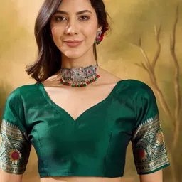 SHADOW & SAINING Woven Design Zari Silk Blend Banarasi Saree image 3