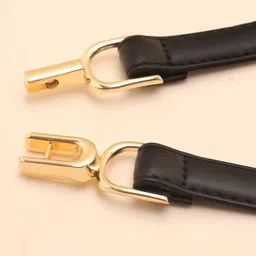 bling queen Stylish Buckle Thin Belts Black Simple Casual Waistband For Women image 2