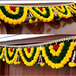 SATVIK CREATIONS Yellow & Green Floral Festive Toran image 5