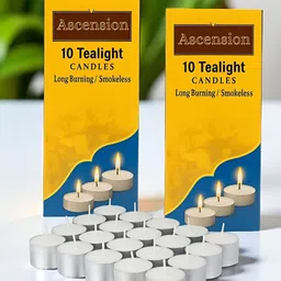 Ascension White 20 Pieces Wax Diwali Decor Tea Light Candles-picture-40