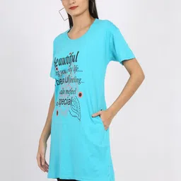 DDASPRATION Women Typography Printed Pockets T-shirt image 5