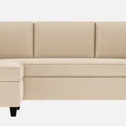 febonic Bristo Velvet RHS 4 Seater Sectional Sofa In Warm White Colour image 3