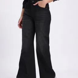 glitchez Women Light Washed Wide Leg Jeans-image-26