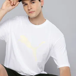 Puma Ess Elevated Boxy Fit Brand Logo Printed Drop Shoulder Pure Cotton T-shirt-picture-13