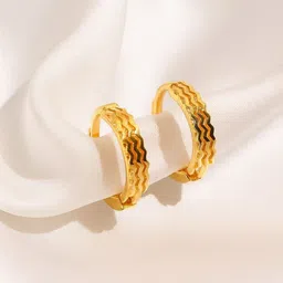 Grishma Gold-Plated Circular Shaped Hoop Earrings-picture-39