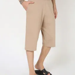 R&B Beige Cotton Regular Fit Shorts image 4