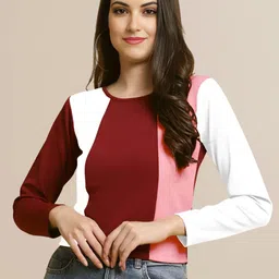 Mast & Harbour Pack of 2 Women Solid Round Neck Regular Top image 3