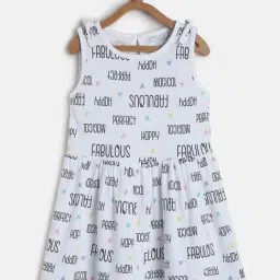 MINIKLUB Kids White Printed Dress-image-65