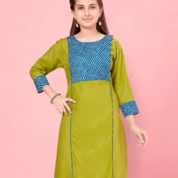 Aarika Kids Blue & Green Printed Kurti-image-14