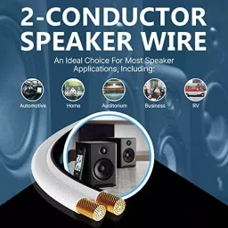 FEDUS 16 Gauge/AWG Oxygen-Free Copper 2 Conductors Audio Speaker Wire Black & White 3 m image 2