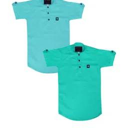 OJ TREND Kids-Boys Blue Kurtas-picture-30