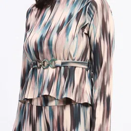 Madame Abstract Printed Round Neck Long Sleeves Top & Trouser image 2