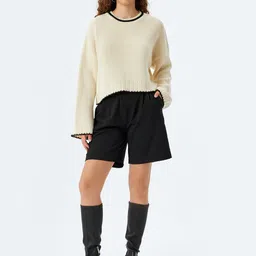 Koton Women Solid Round Neck Pullover image 5