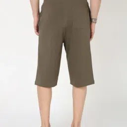 R&B Olive Cotton Regular Fit Shorts image 2