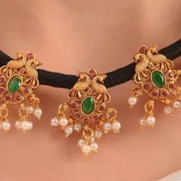 Jaypore Gold Nritya Jhumki Necklace & Earring Set image 3