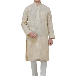 Exotic India Men Pure Cotton Kurta with Pyjamas &-picture-5