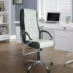 Modern India Seating High Back Manager Chair Black & White Mi8 image 2