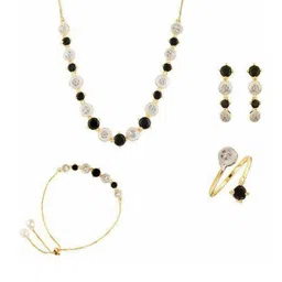m creation Alloy Gold-plated Black Jewellery Set (Pack of 1)-picture-18