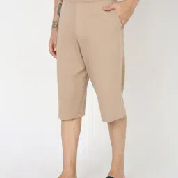 R&B Beige Cotton Regular Fit Shorts image 3