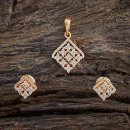 Kushal's Fashion Jewellery White Gold-Plated Party Zircon Pendant Set-picture-20