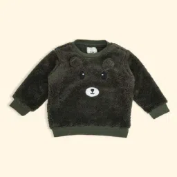 Pantaloons Baby Kids Olive Embroidered Full Sleeves Sweater-image-10