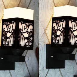 Gojeeva Black Wood Square Shaped Wall Lamp-picture-21