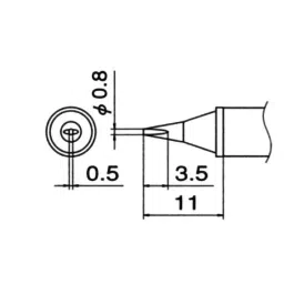 Hakko Soldering Tip T12 Lead Free Solder D Type, T12-WD08 image 2
