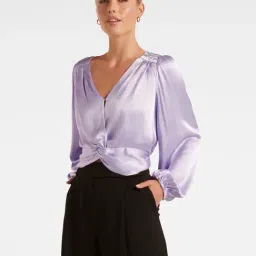 Forever New Olinda Crop Satin Twist Blouse-picture-11