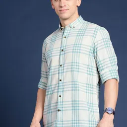 Mast & Harbour Men Standard Tartan Checked Cotton Casual Shirt image 4