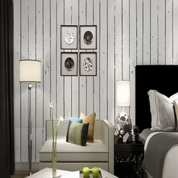 Asian royal Black & White Striped Waterproof Wallpaper-image-38