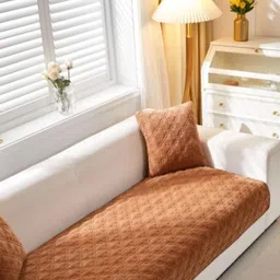 HOMETHREADS Brown & Coffee Brown Sofa Cover-picture-28