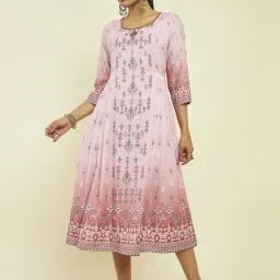 Soch Pink Printed A-line Dress-picture-33