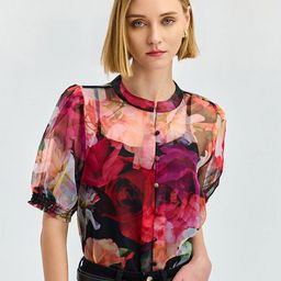 COVER STORY Floral Print Puff Sleeve Top-picture-14