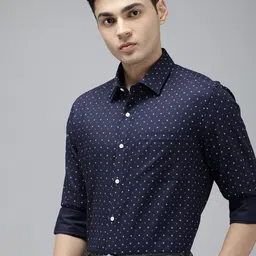 Arrow Pure Cotton Manhattan Slim Fit Geometric Micro or Ditsy Printed Formal Shirt-image-31