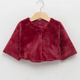 LC Waikiki Full Sleeves Solid Bolero Cardigan - Bordeaux Pink-picture-22