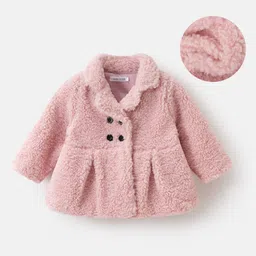 Mark & Mia Full Sleeves Solid Fur Winter Jacket - Pink-picture-37