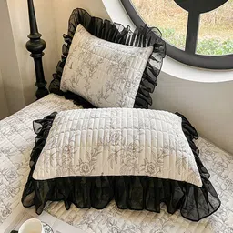 JC HOME Beige & Brown Floral Printed 140 TC Fitted Double King Bedsheet Set 1.80 m x 2 m image 3