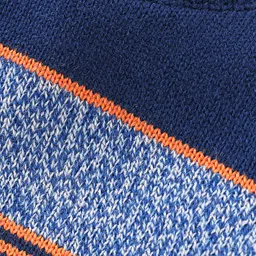 Babyhug 100% Acrylic Knit Full Sleeves Pullover Sweater With Patch - Orange & Navy Blue image 3