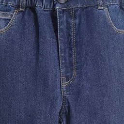 Cherry Crumble By Nitt Hyman Solid Button Down Stretchable & Easy Fit Classic Comfort Unisex Jeans - Navy Blue image 4