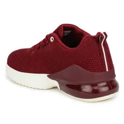 ABROS Mesh Detailed Colour Blocked Shoes - White & Maroon image 4