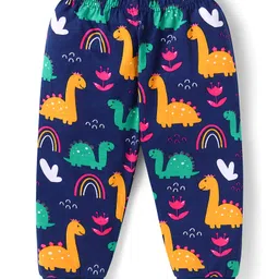 Babyhug Cotton Knit Full Sleeves Dino Printed Night Suit - Navy Blue image 4