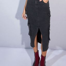 SASSAFRAS Denim Pencil Midi Skirts-picture-35