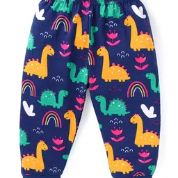 Babyhug Cotton Knit Full Sleeves Dino Printed Night Suit - Navy Blue image 5