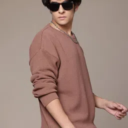 The Roadster Life Co. Self-Design Knitted Pullover Sweater-picture-11