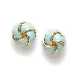 AVANT-GARDE PARIS Green Gold Plated Antique Contemporary Studs image 3