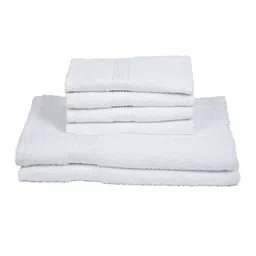kopa BIANCA Set Of 6 White Solid Pure Cotton 380 GSM Super-Soft Bath Towels image 2