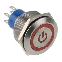 RS PRO Illuminated Push Button Switch Momentary 25.2 mm DPDT Red LED 250 V AC, 1759023-picture-31