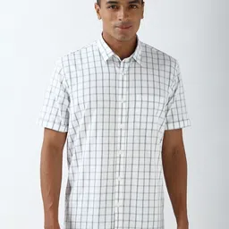 Peter England Casuals Men Slim Fit Opaque Checked Casual Shirt-picture-29